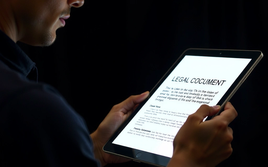 Image of a person reading legal documents, symbolizing user rights