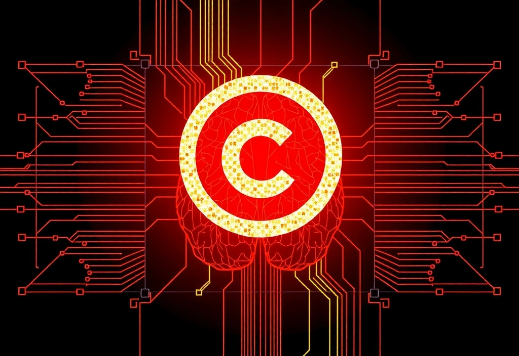 Image representing intellectual property rights, with symbols like a copyright sign and a locked document